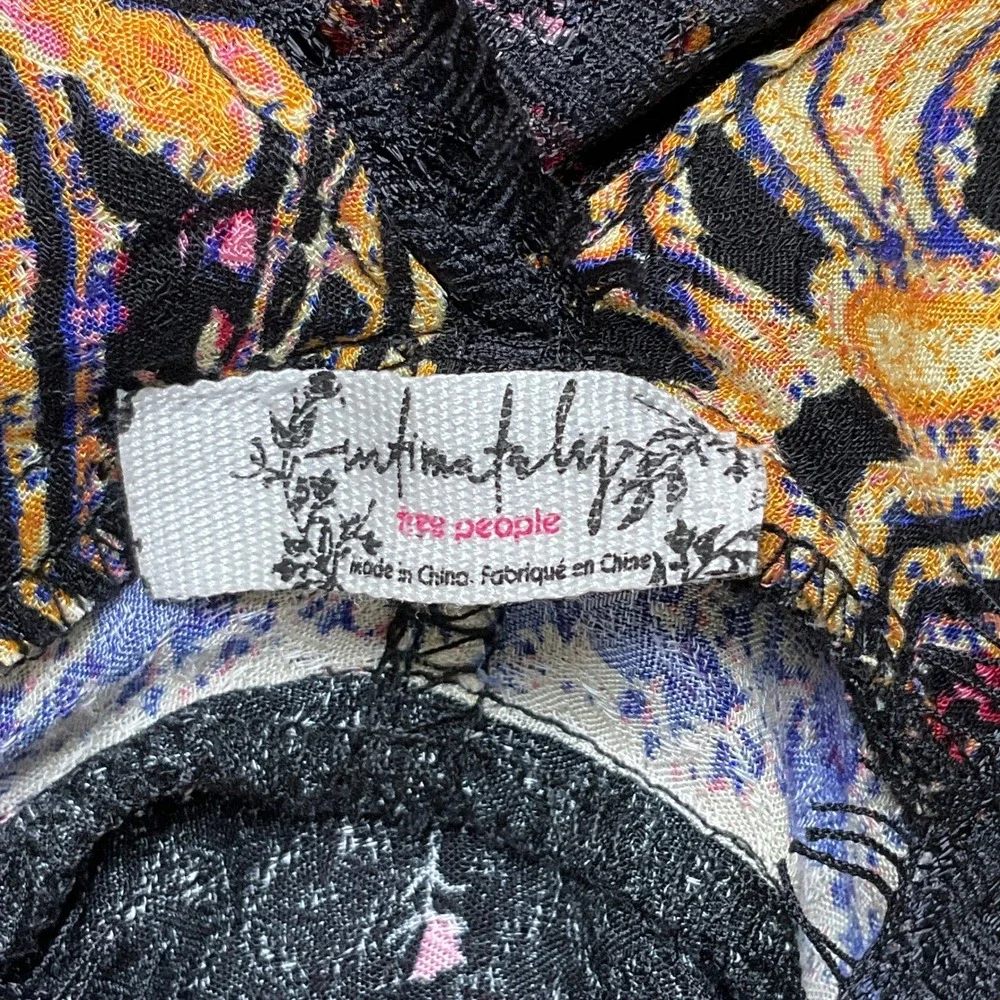 Free People Slip Dress Women XS East Willow Mini Black Floral Lace Boho Festival